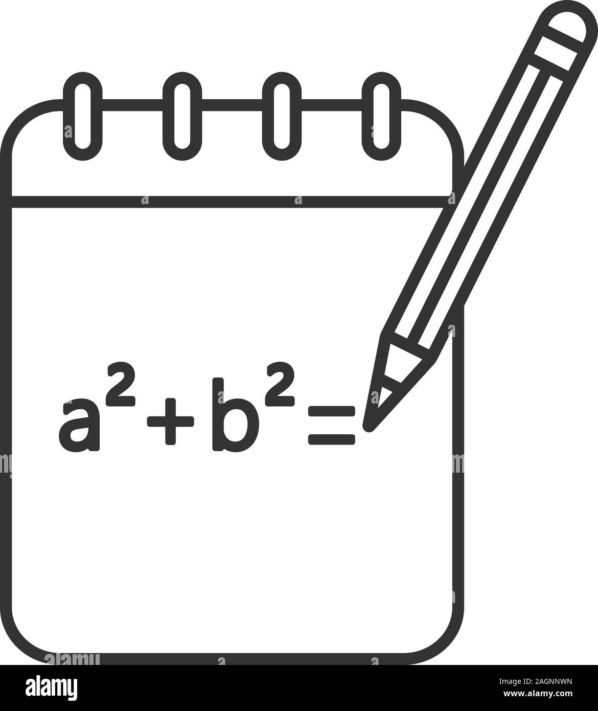 Notebook with math formula linear icon. Thin line illustration. Rough  draft. Algebra calculations. Contour symbol. Vector isolated outline drawing  Stock Vector Image & Art - Alamy