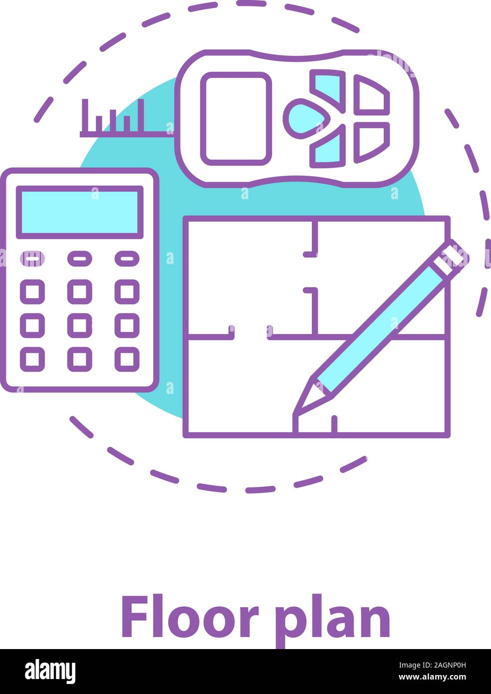 Floor plan concept icon. Blueprint idea thin line illustration ...