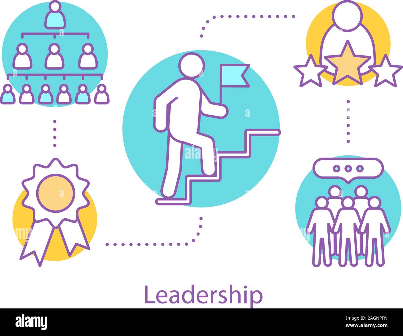 Leadership concept icon. Career ladder. Goal achieving idea thin line