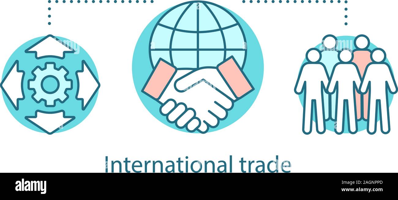 Global trade concept icon. International partnership