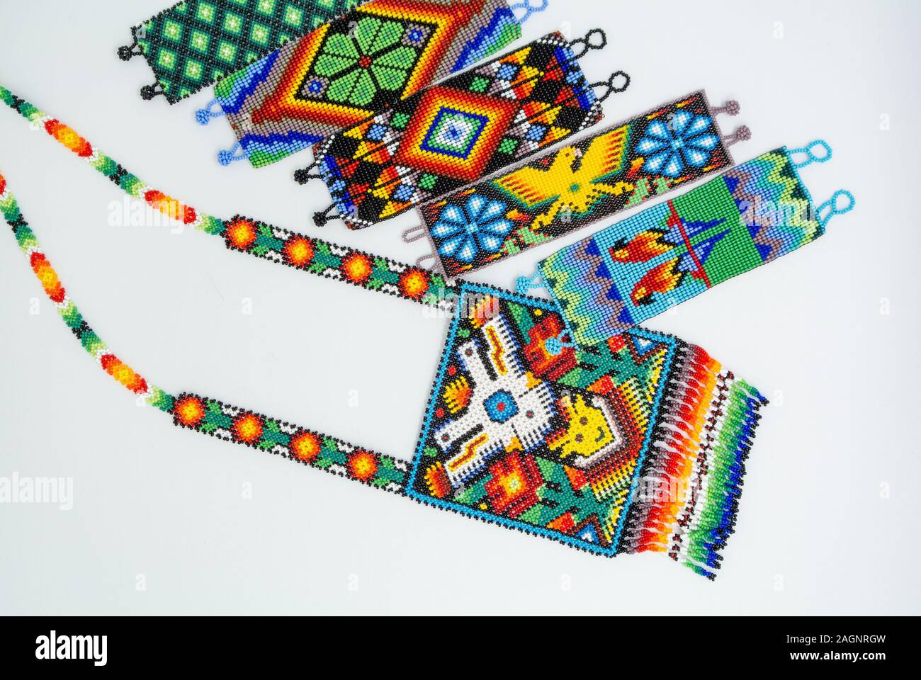 Huichol beads, bead, art Stock Photo Alamy