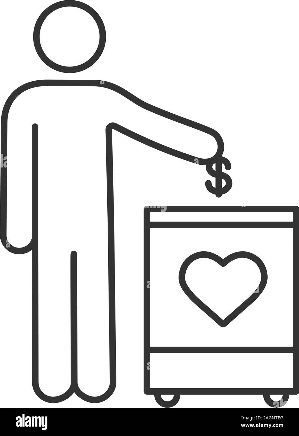 Donation box flat design Black and White Stock Photos & Images - Alamy