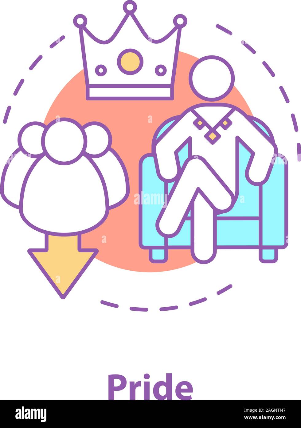 Pride concept icon. Arrogance idea thin line illustration. Self assurance. Prideful  person. Vector isolated outline drawing Stock Vector Image & Art - Alamy