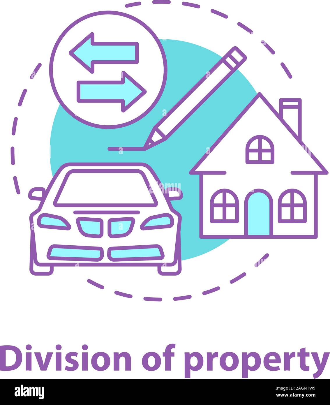 Division of property concept icon. Real estate distribution. Property