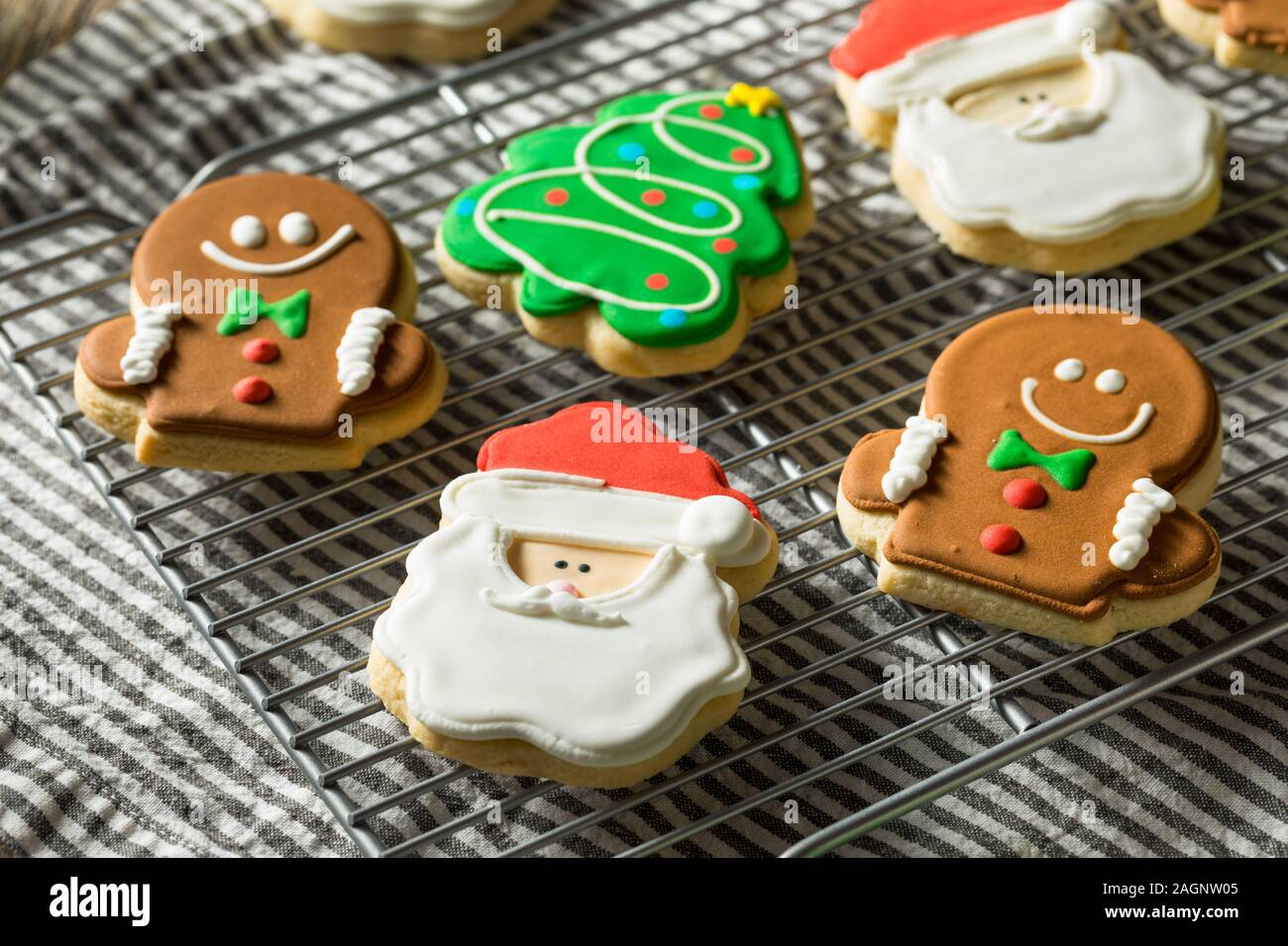 Homemade Decorated Christmas Sugar Cookies Ready To Eat Stock