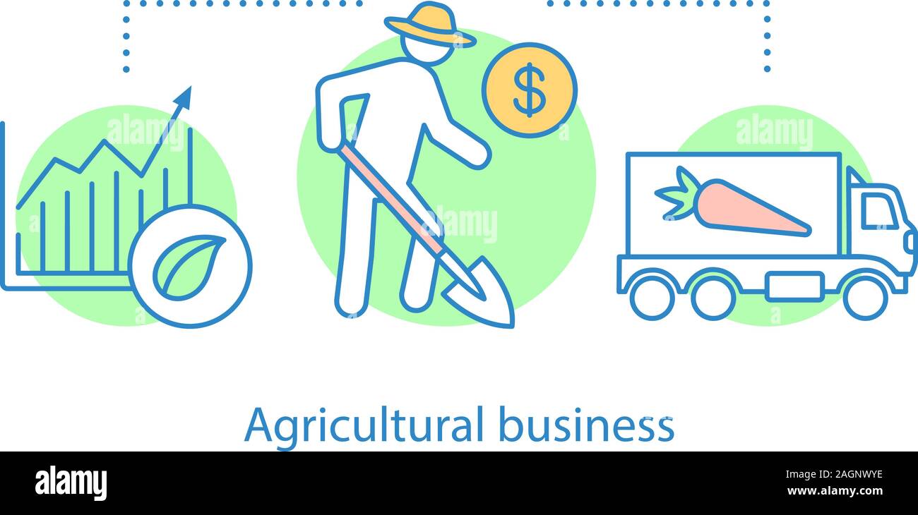 Agricultural business concept icon. Farming idea thin line 