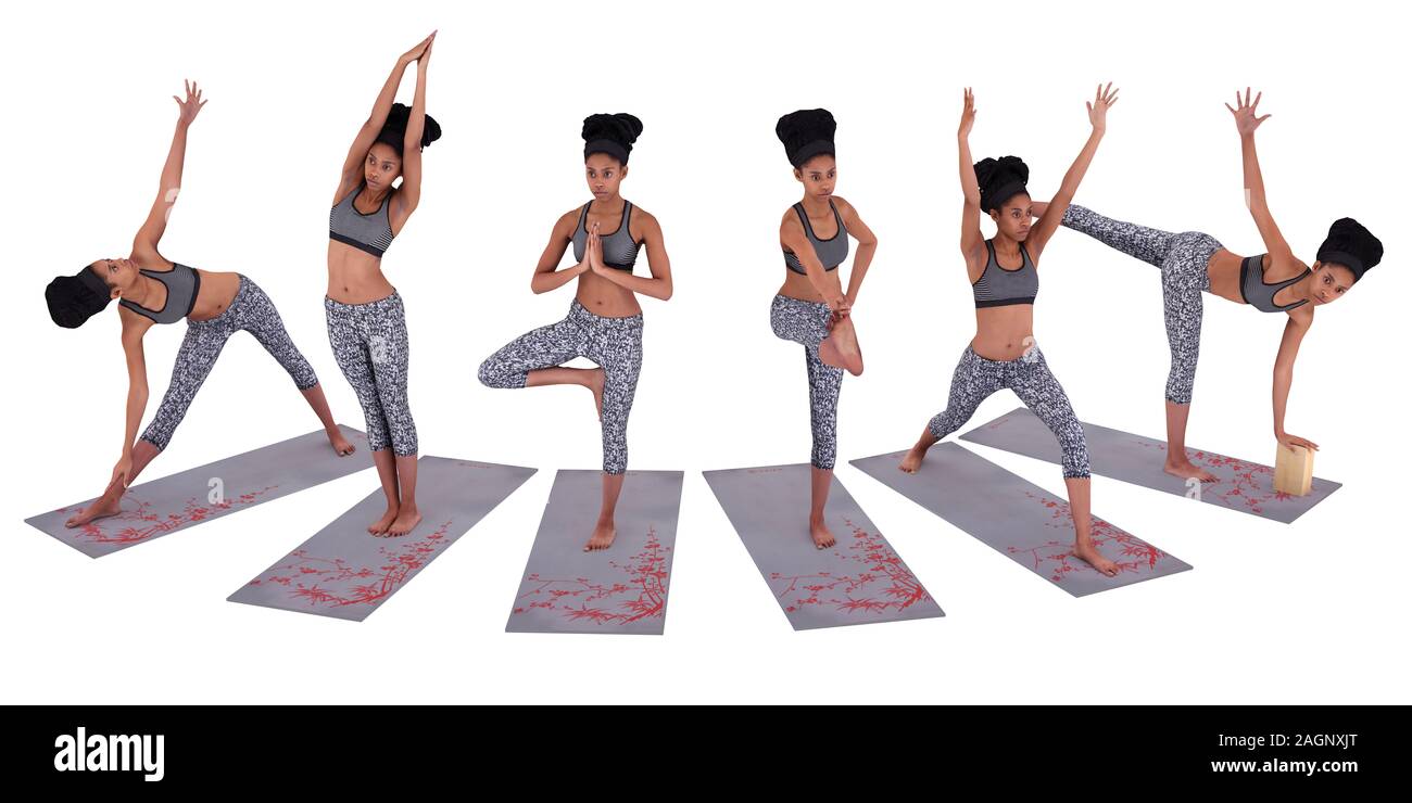 Yoga meditation pose 3d illustration hi-res stock photography and