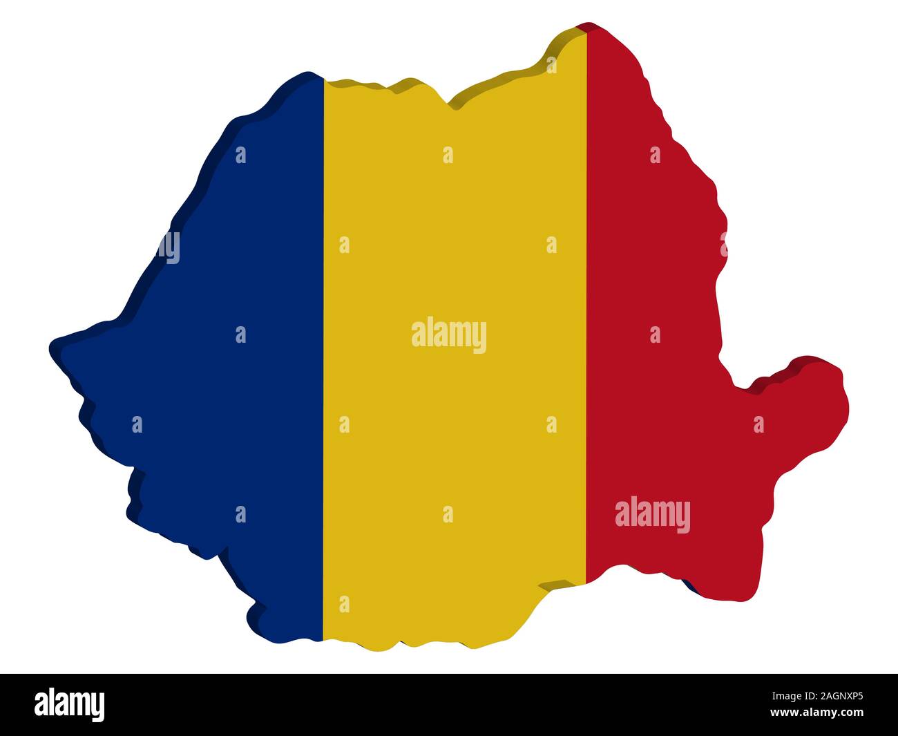 Romania Map flag Vector 3D illustration Eps 10 Stock Vector