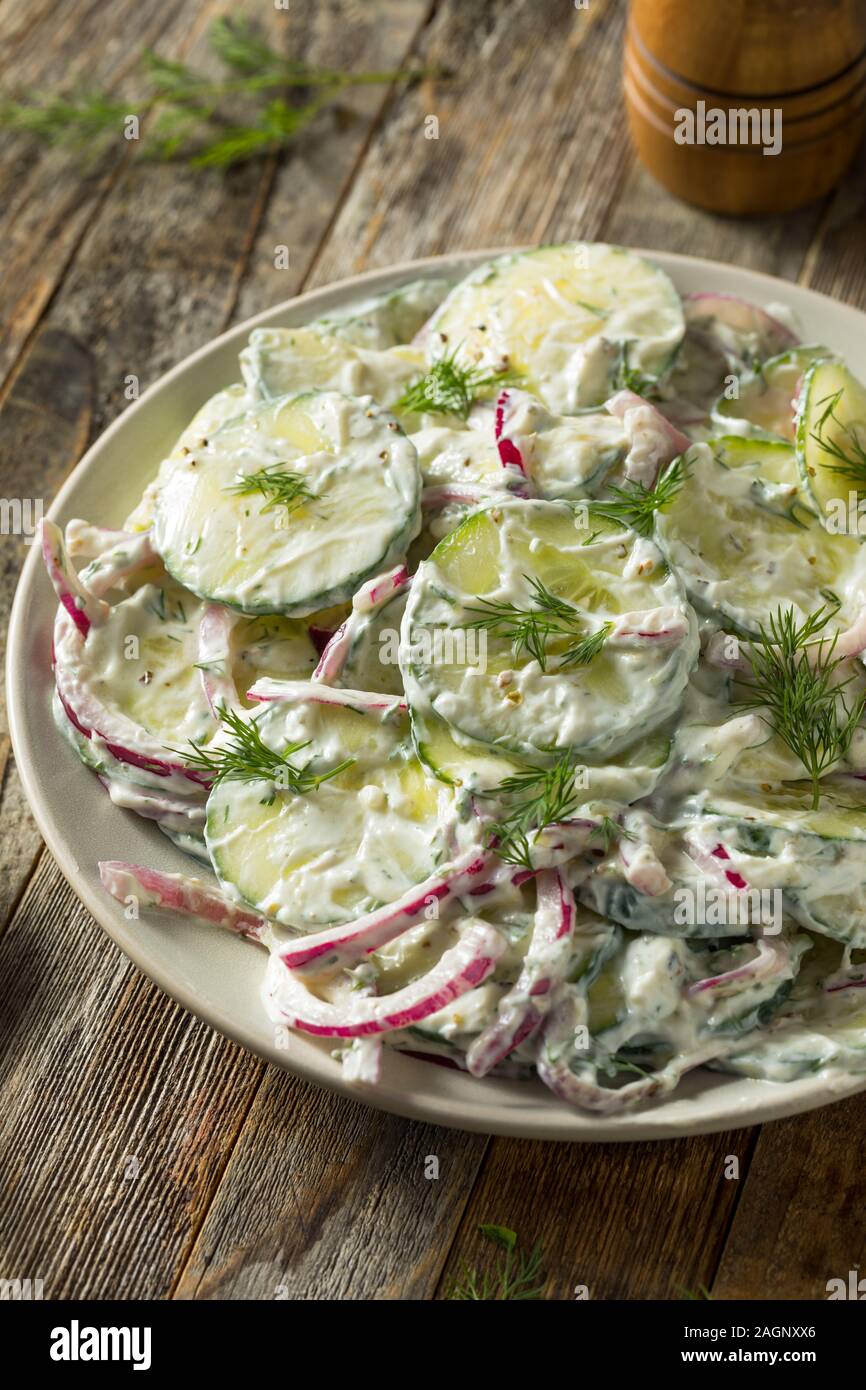 Homemade Greek Yogurt Cucumber Salad with Dill Stock Photo Alamy
