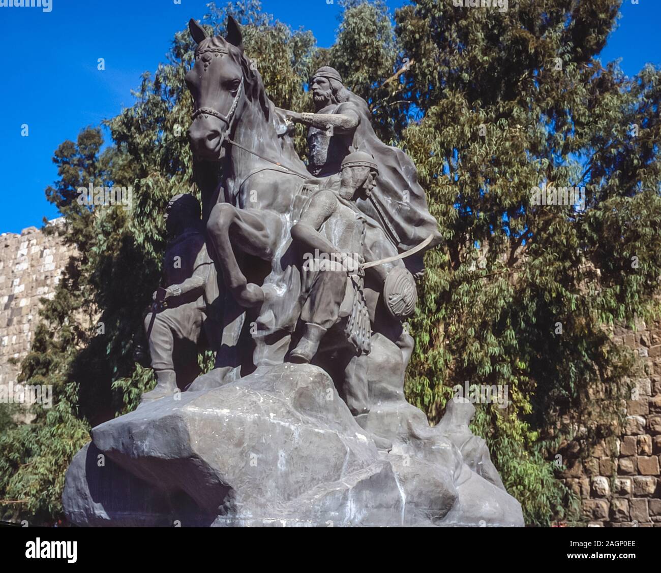 Syria. Statue and memorial to the Arab warrior commander Saladin, Salah