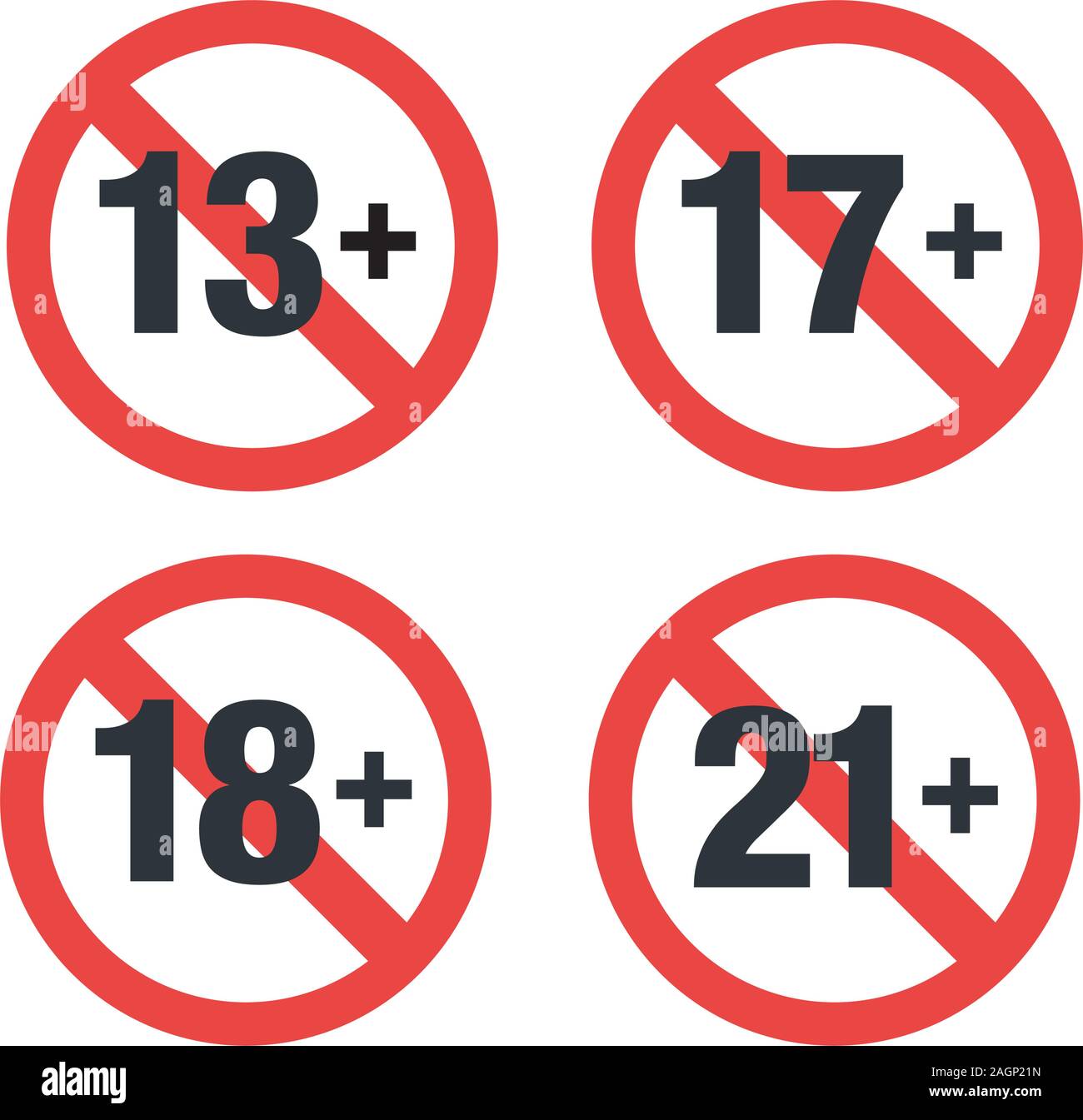 A set of Age restriction. Vector Illustration Stock Vector