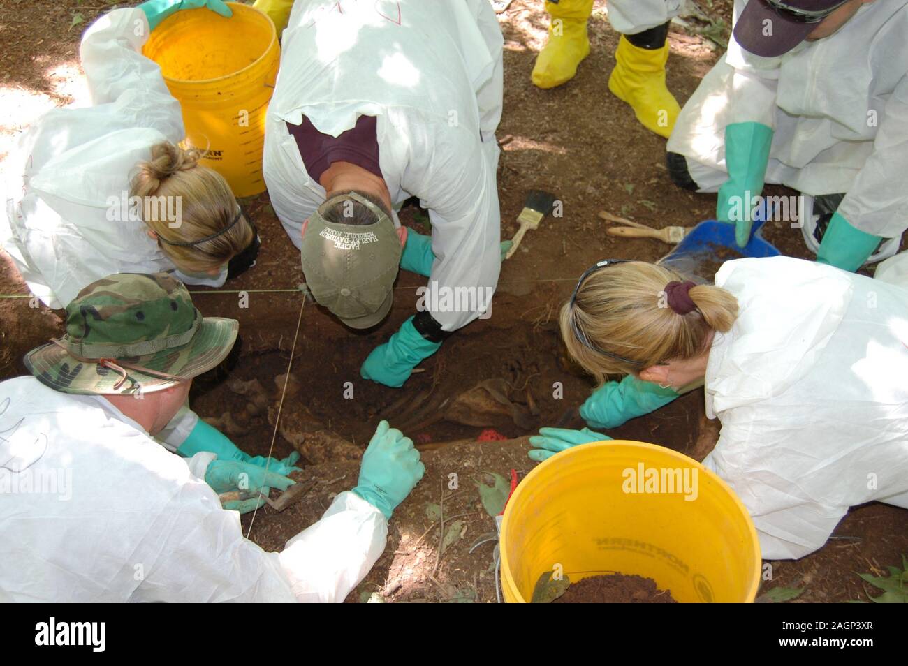 Retreiving human remains at the Body Farm in Knoxville, TN Stock Photo