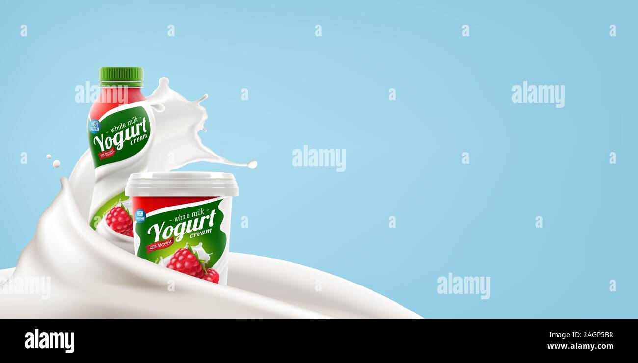 Download Raspberry Yogurt Brand New Packaging Design For Milk Or Yogurt Product Branding Or Advertising Design Stock Vector Image Art Alamy
