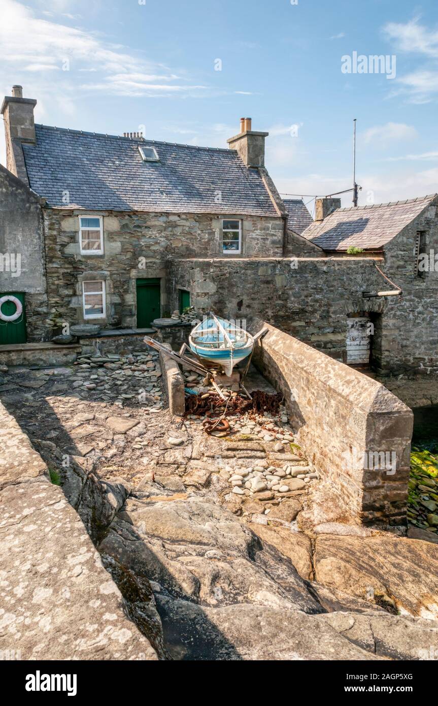 The picturesque lodberry in Lerwick which is the fictional home of the detective Jimmy Perez in the TV series Shetland. Stock Photo