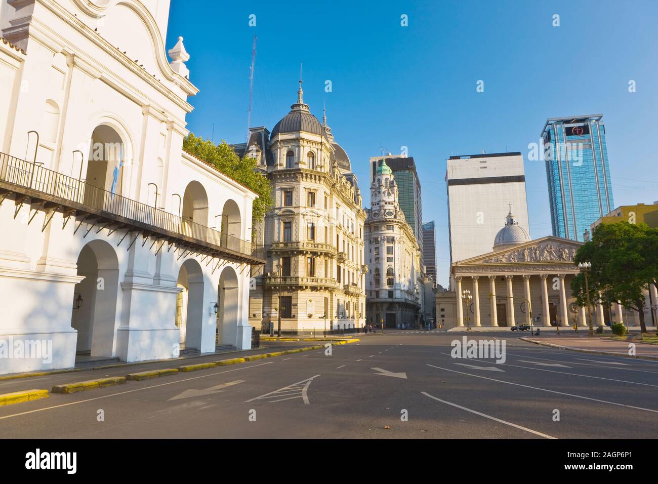 Historic Buildings near the Plaza de Mayo, Buenos Aires, Argentina Stock Photo