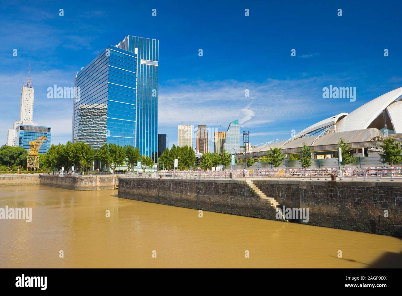 Office Towers and Historic Harbour, Puerto Madero district, Buenos Aires, Argentina Stock Photo