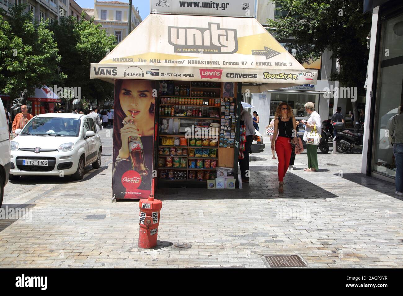 Athens Greece Ermou Street Snacks Kiosk Stock Photo - Alamy