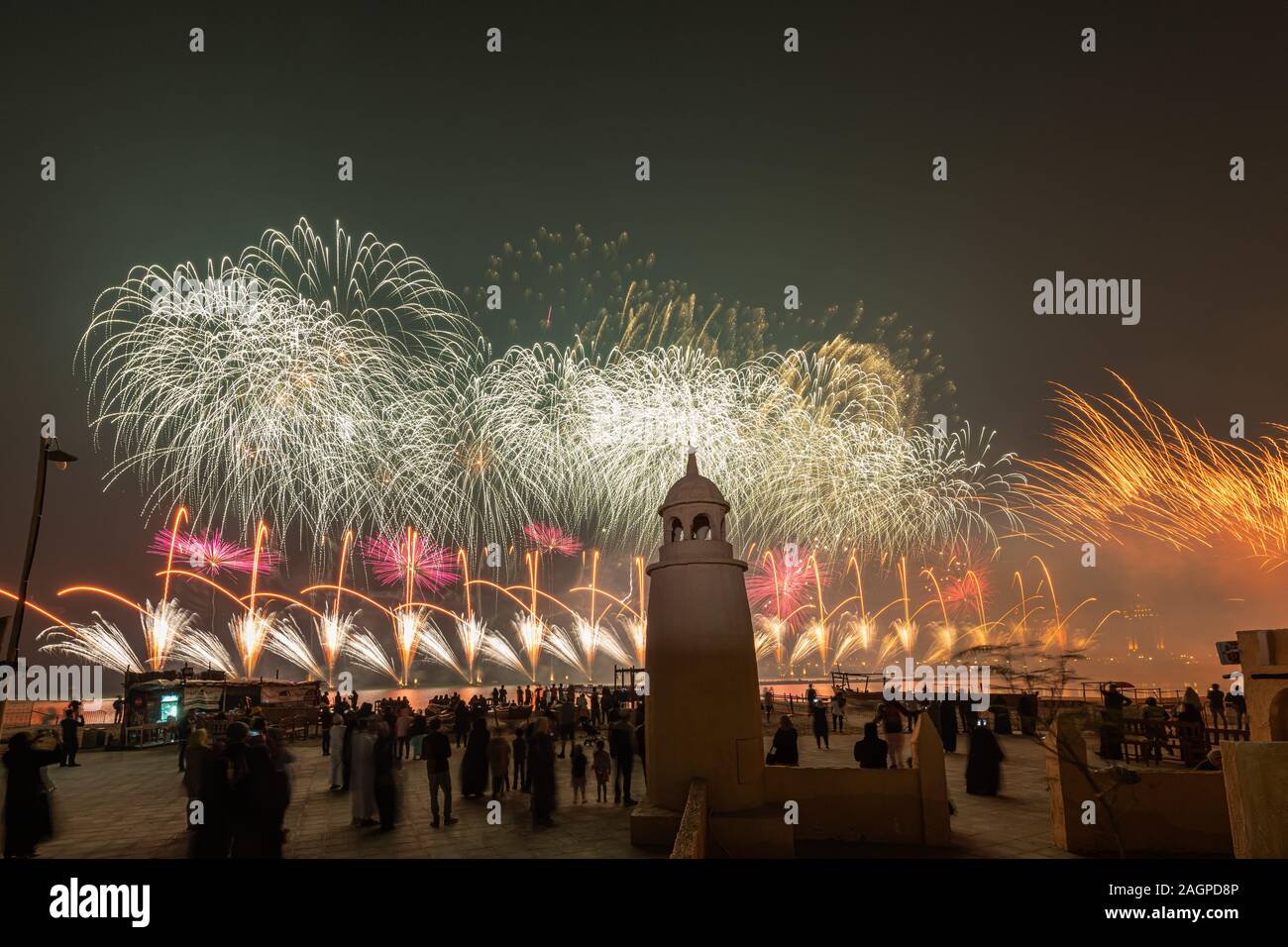 Qatar National Day Fireworks in Katara Cultural Village Stock Photo Alamy