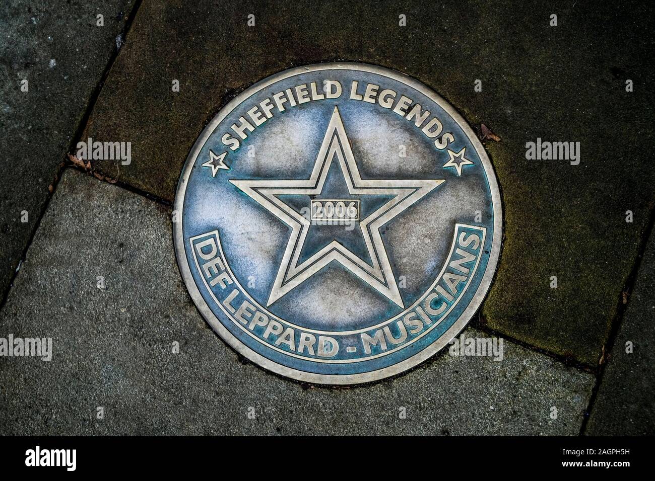 Def Leppard, Sheffield Legends, Hall of Fame star, Sheffield, Yorkshire, England, UK Stock Photo