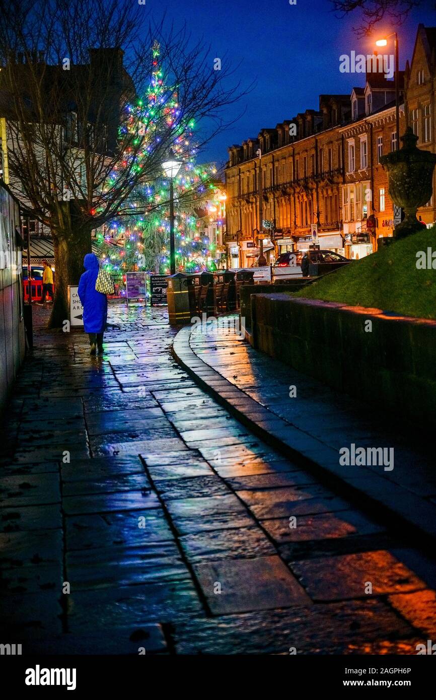 Town Christmas tree, Buxton, Derbyshire, England, UK Stock Photo