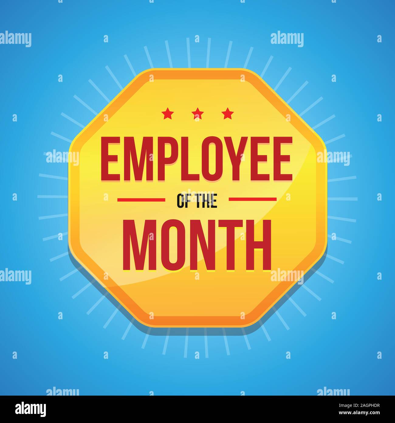 Employee of the Month award badge Stock Vector