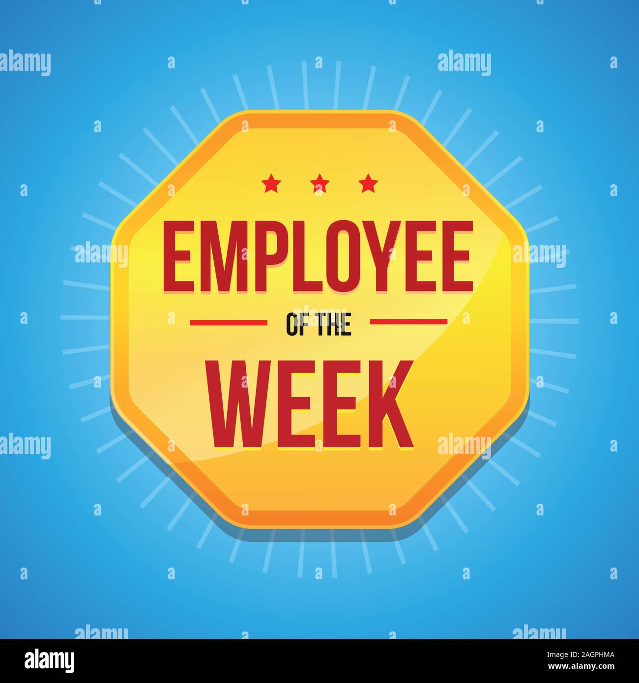 Employee Of The Week Award Badge Stock Vector Image Art Alamy