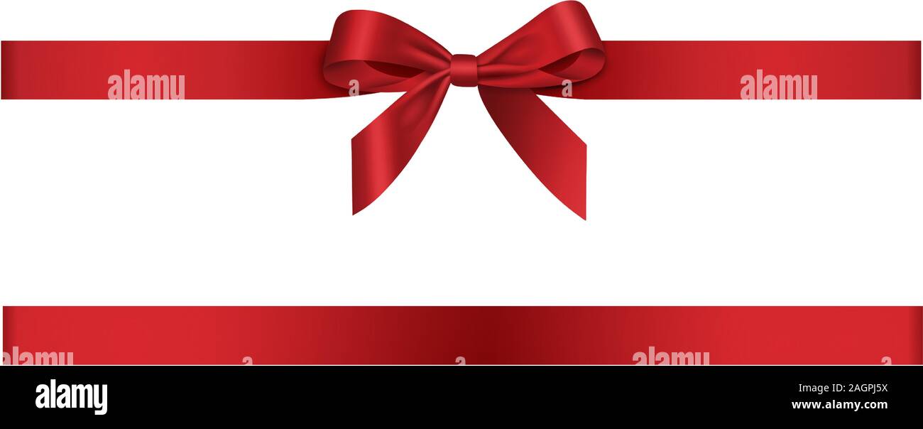 isolated red bow and ribbon Stock Vector