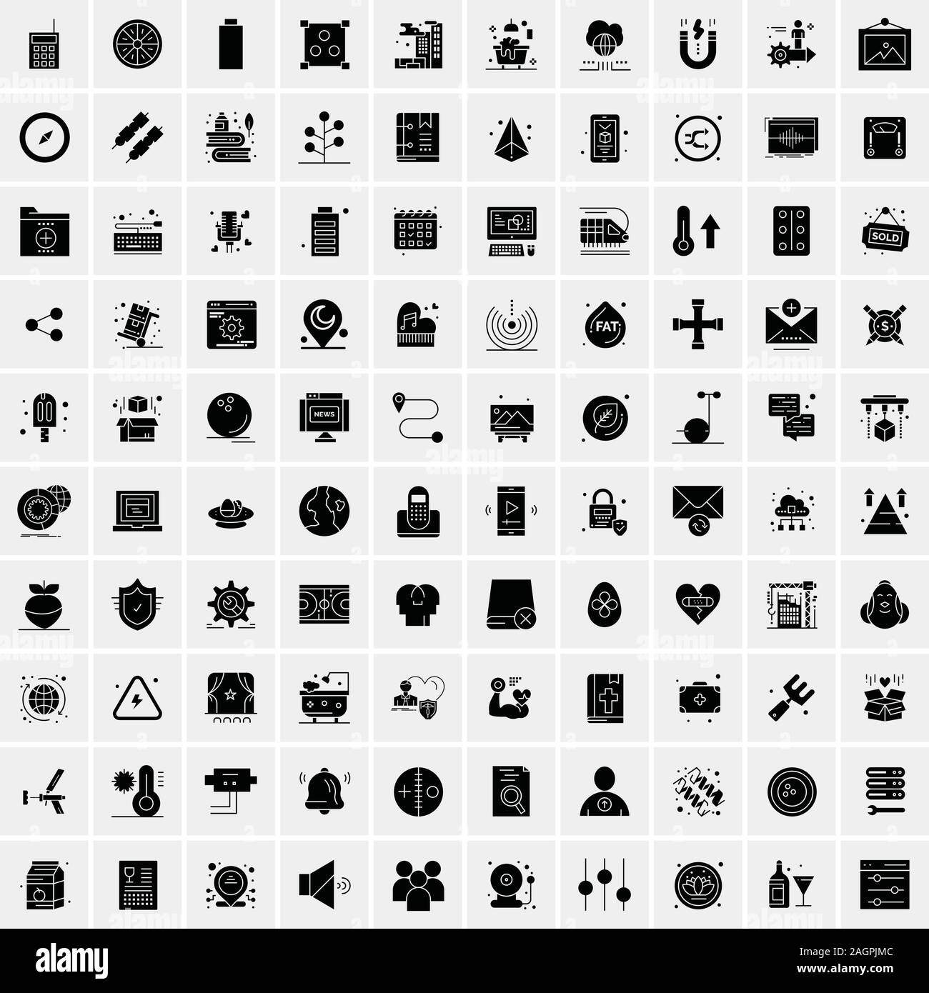 Set Of 100 Universal Icons Stock Vector Image And Art Alamy