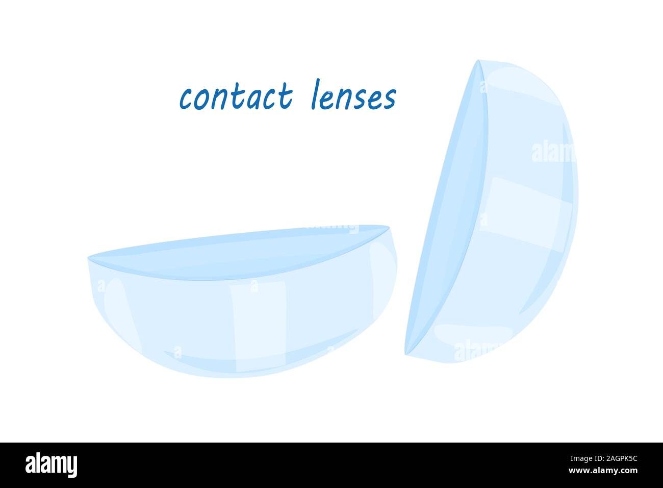 Contact lenses isolated on white background. Eye contact lenses template.  Cartoon style illustration of medical devices, optic eye care accessory.  Pac Stock Vector Image & Art - Alamy