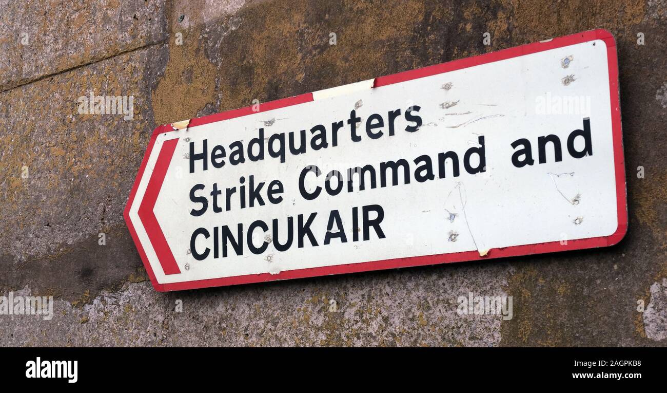 Sign for Headquarters Strike Command and CINCUKAIR Stock Photo