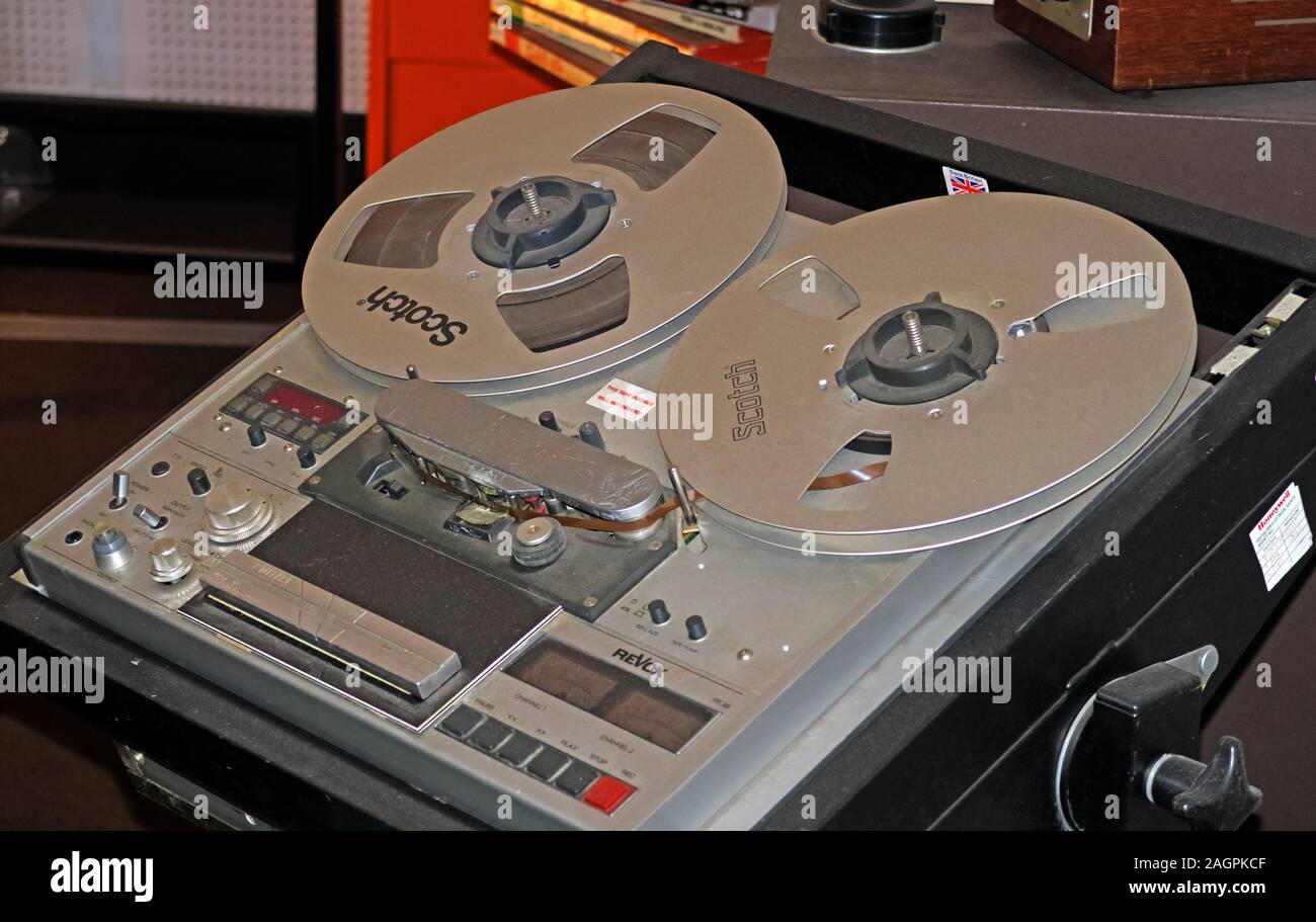 Studio,Revox PR99,reel to reel tape unit,,used in communications room of MOD 1980s nuclear bunker, Nantwich,Cheshire,England,UK Stock Photo