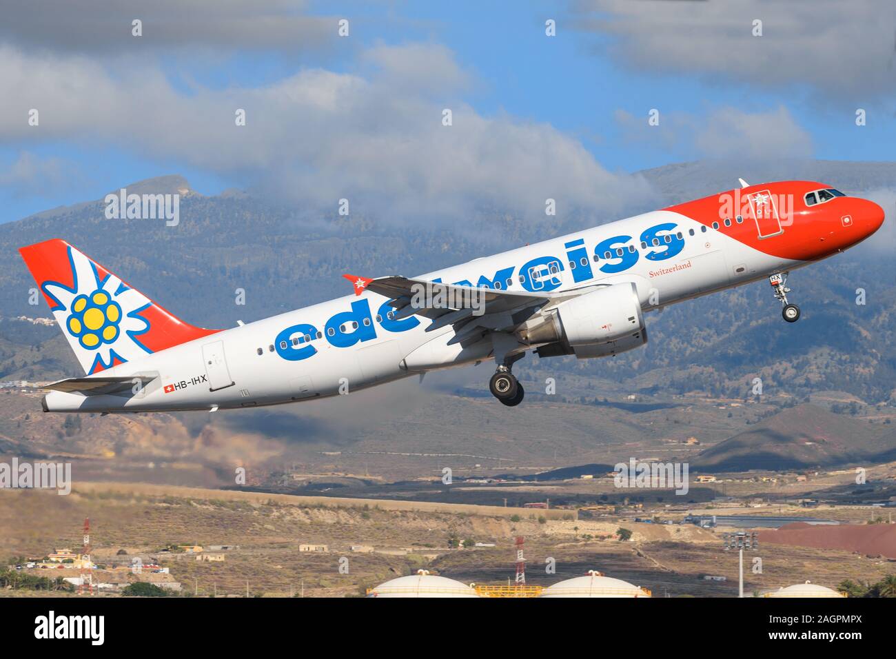 Tenerife, Spain – November 23, 2019: Edelweis A330  at Tenerife South airport. Stock Photo