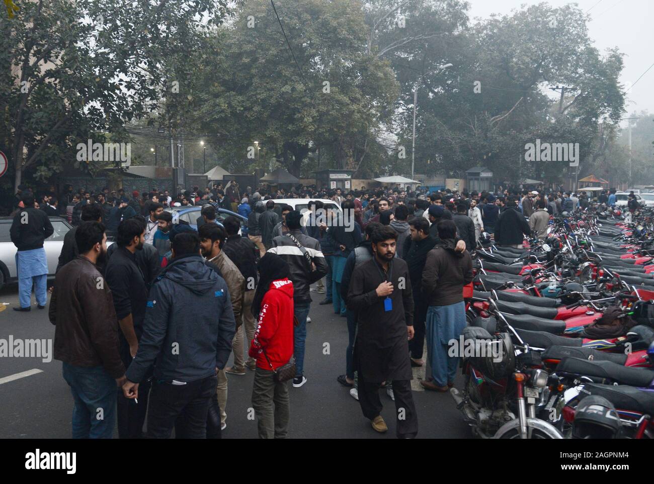 Lahore Pakistan 20th Dec 2019 Pakistani People Gather On Roads In Panic Following A Strong Earthquake