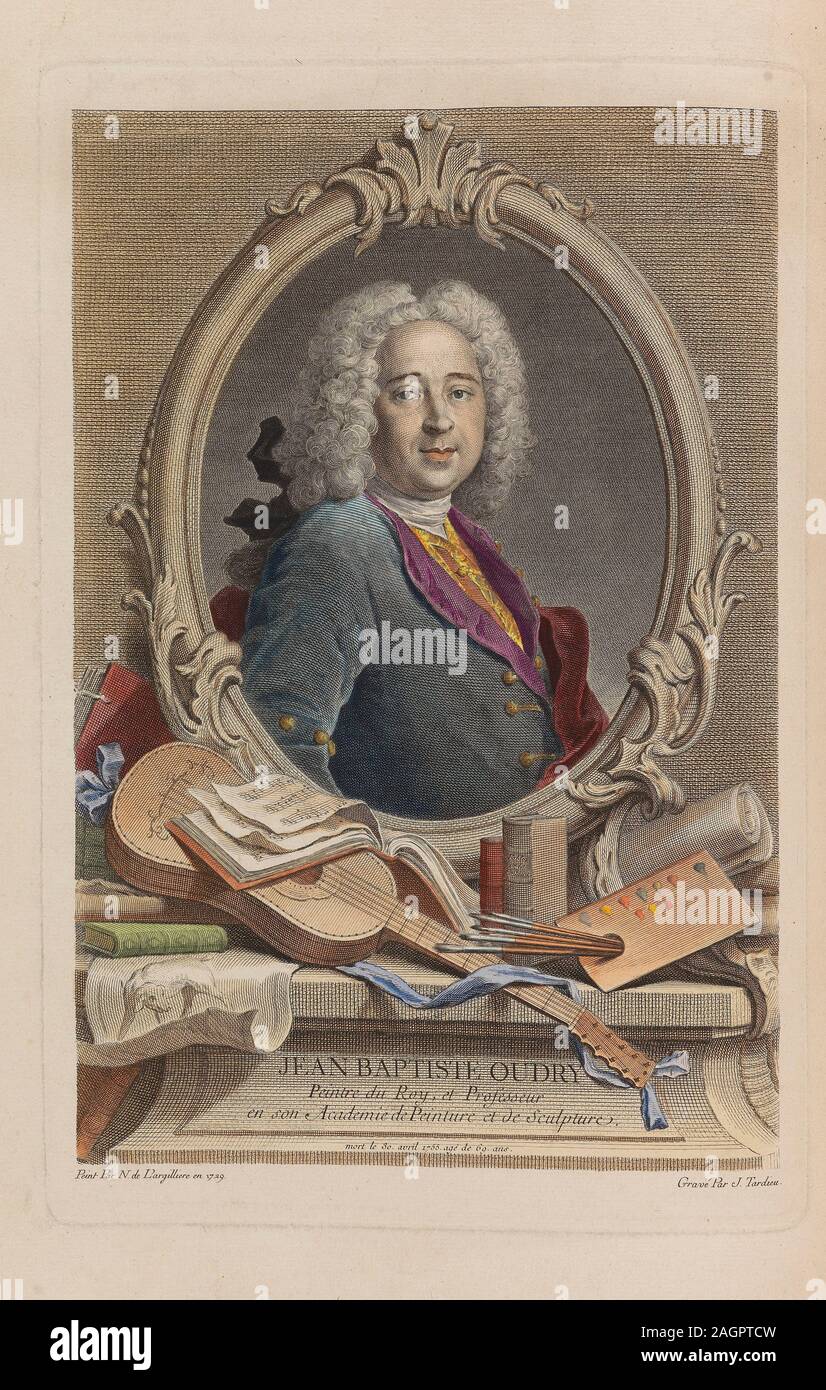 Portrait of Jean-Baptiste Oudry (1686-1755). Museum: PRIVATE COLLECTION. Author: Jacques-Nicolas Tardieu. Stock Photo