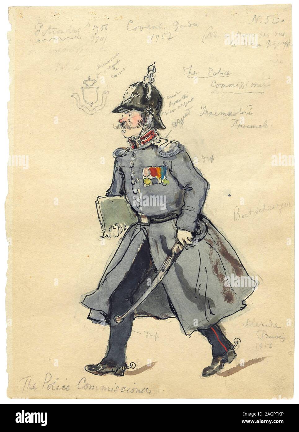 Costume design for the ballet Petrushka by I. Stravinsky. Museum: PRIVATE COLLECTION. Author: Alexander Nikolayevich Benois. Stock Photo