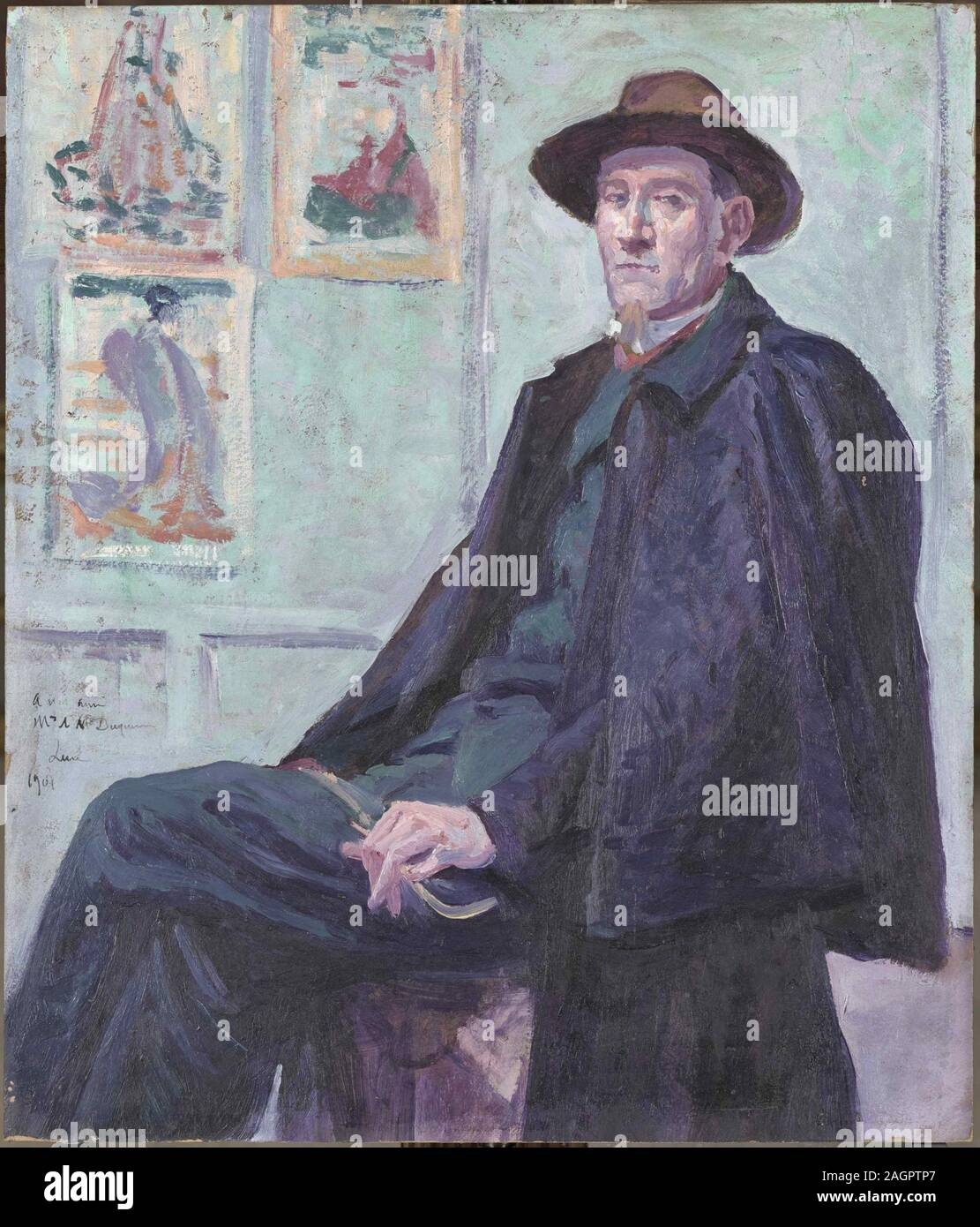 Portrait of Félix Fénéon. Museum: Musée d'Orsay, Paris. Author: MAXIMILIEN LUCE. Stock Photo