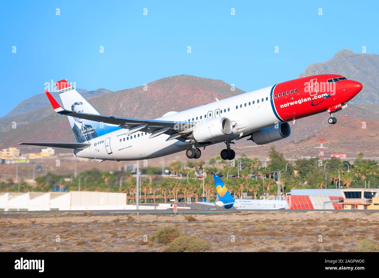 Tenerife, Spain – November 23, 2019: Jettime Boeing 737-800  at Tenerife South airport. Stock Photo