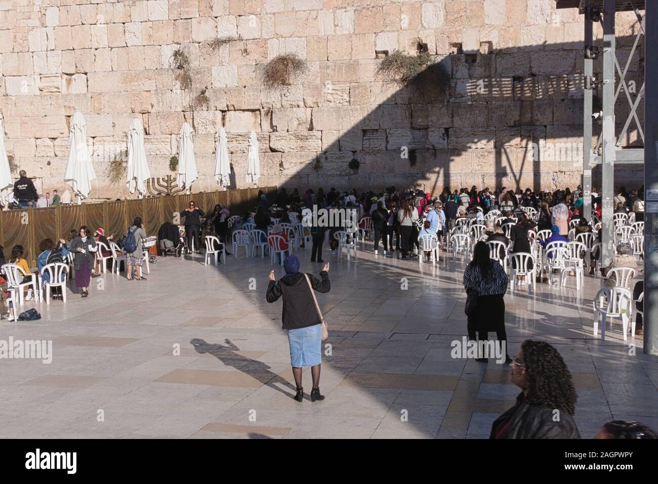 The Wailing wall - Western wall - Kotel, in the old city of Jerusalem, Israel Stock Photo