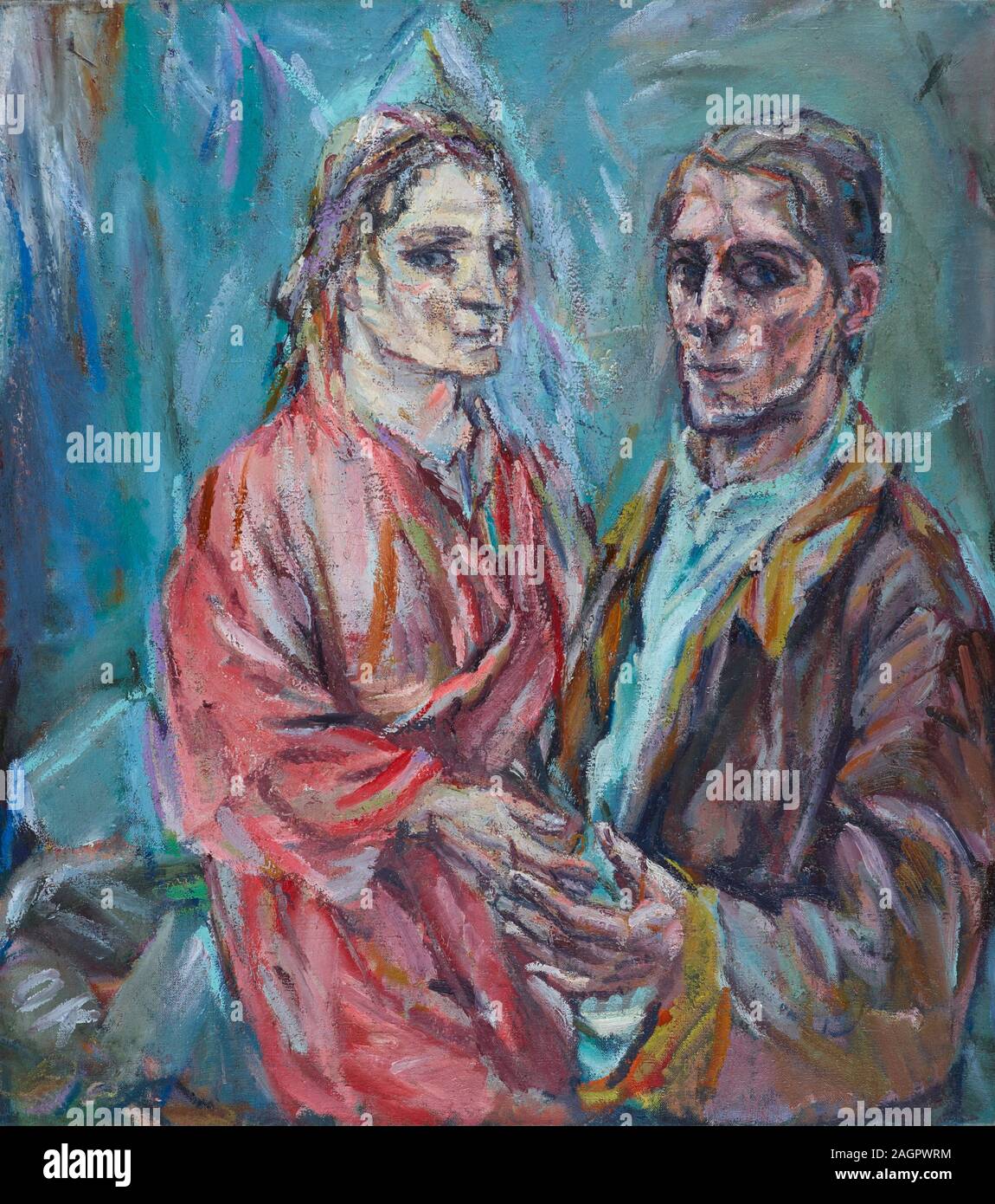 Oskar Kokoschka and Alma Mahler. Museum: Museum Folkwang, Essen. Stock Photo