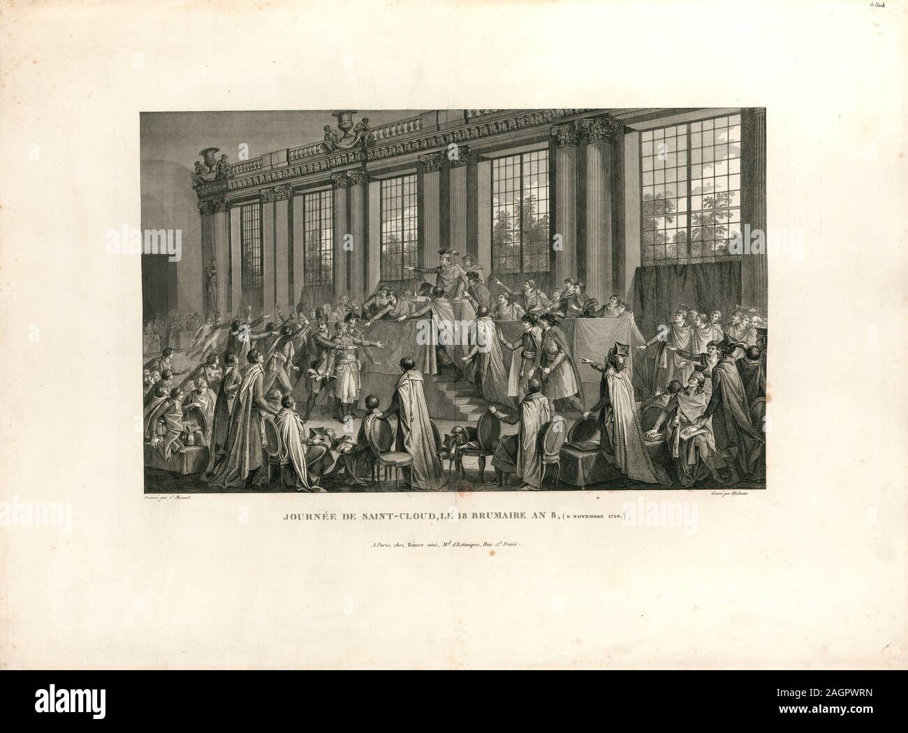 Coup of 18 Brumaire. Museum: BIBLIOTHEQUE NATIONALE DE FRANCE. Author: ISIDORE STANISLAS HELMAN. Stock Photo