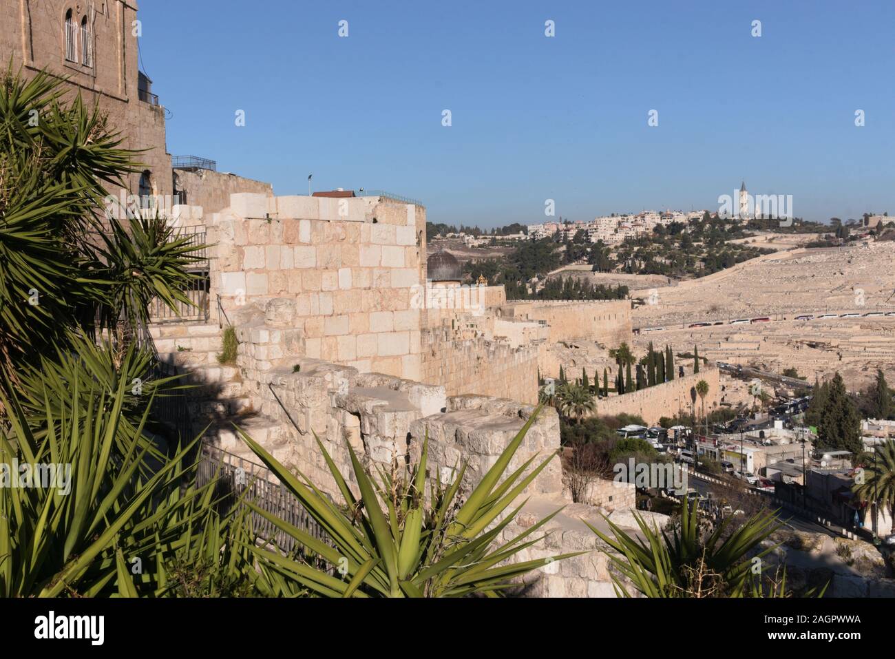 View of the Mount of Olives, Jerusalem, Israel Stock Photo