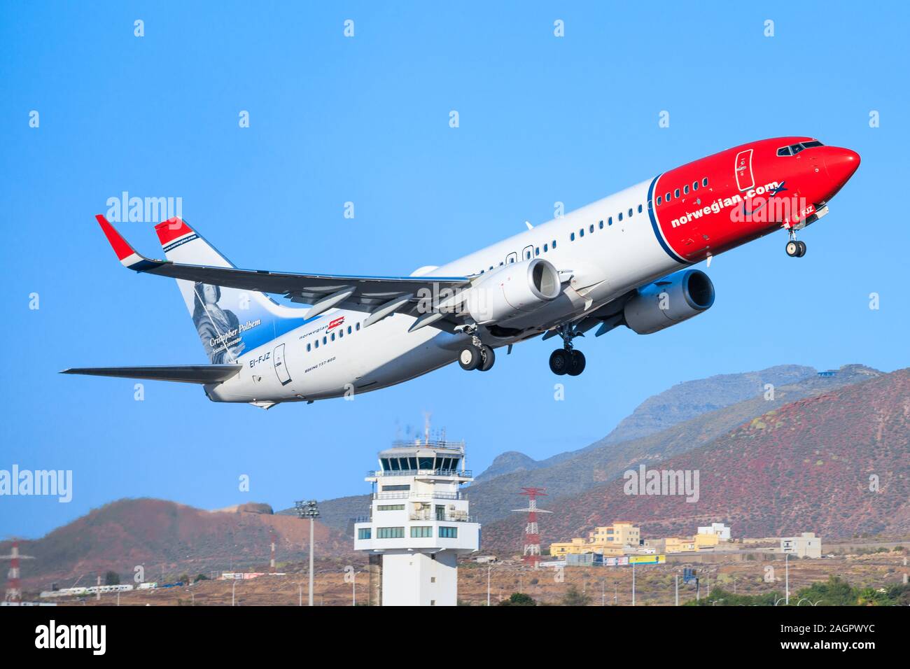 Tenerife, Spain – November 23, 2019: Jettime Boeing 737-800  at Tenerife South airport. Stock Photo