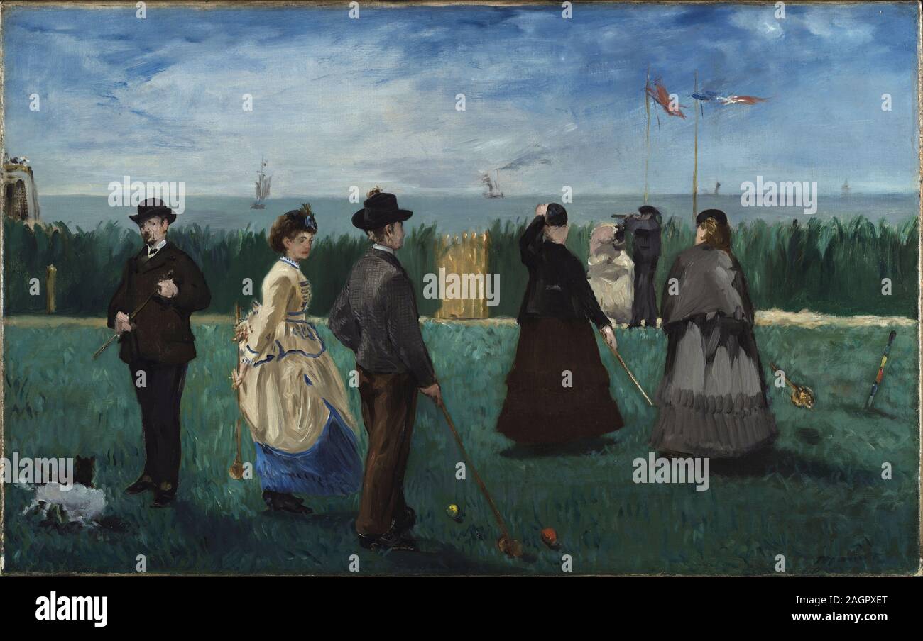 Croquet at Boulogne. Museum: Private collection, Schwitzerland. Author: EDOUARD MANET. Stock Photo