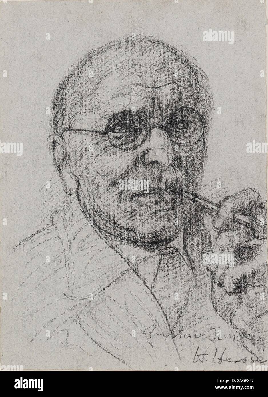 Carl Gustav Jung. Museum: PRIVATE COLLECTION. Author: HERMANN HESSE. Stock Photo