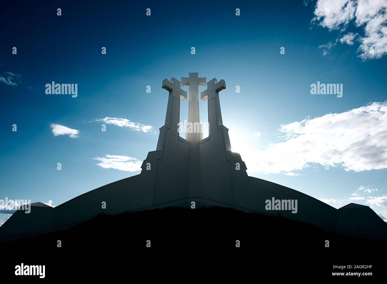 The Landscape of Three Crosses, Vilnius, Lithuania Stock Photo