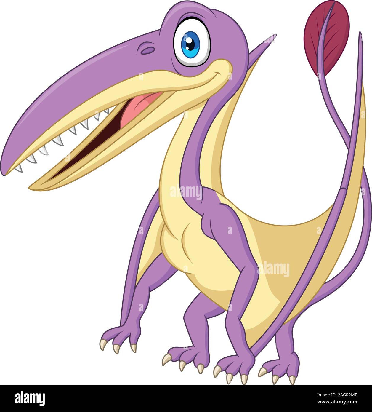 Cartoon pterosaurus isolated on white background Stock Vector