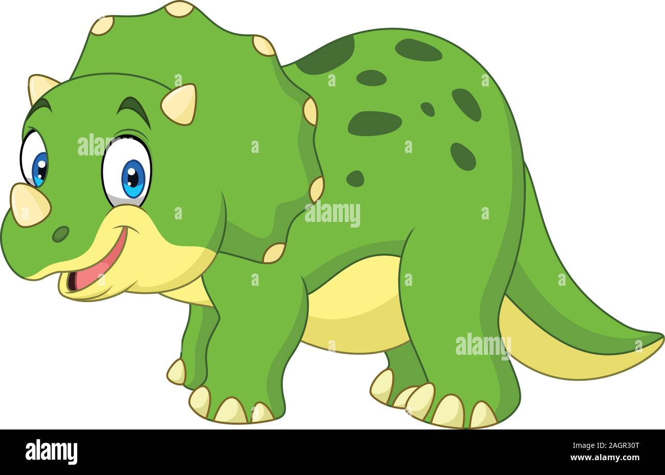 Cartoon Triceratops Isolated On White Background Stock Vector Image Art Alamy
