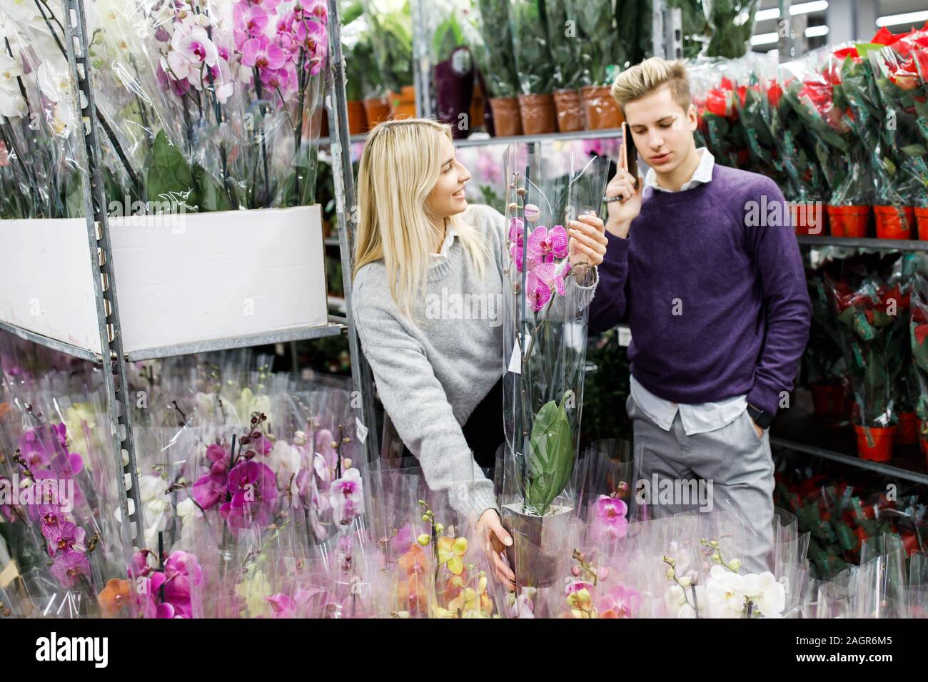 Choosing flowers together hi-res stock photography and images - Alamy