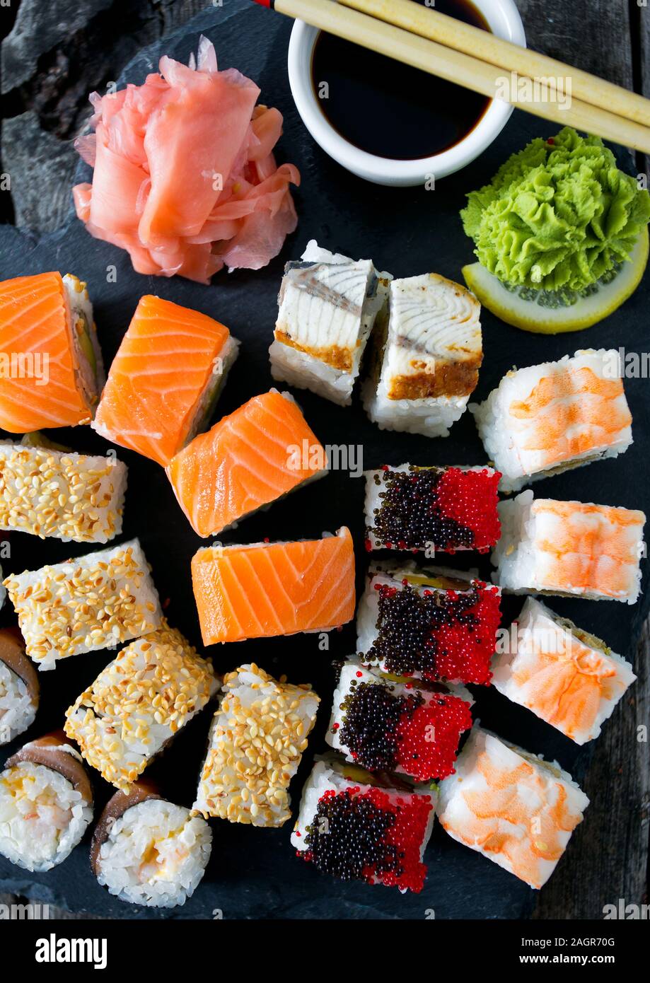 big sushi set Stock Photo