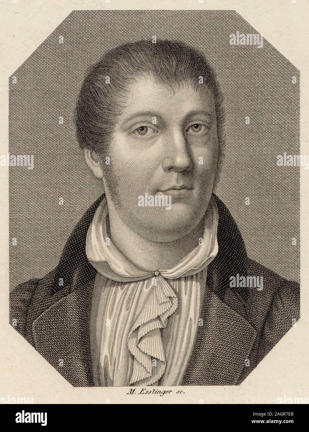Portrait of the violinist and composer Louis Spohr (1784-1859). Museum: PRIVATE COLLECTION. Author: Johann Martin Esslinger. Stock Photo